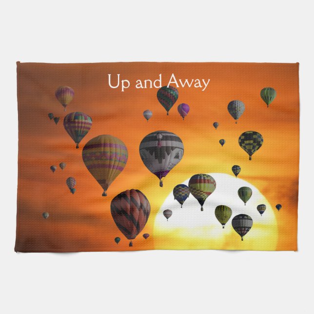 Hot air balloons in flight tea towel (Horizontal)