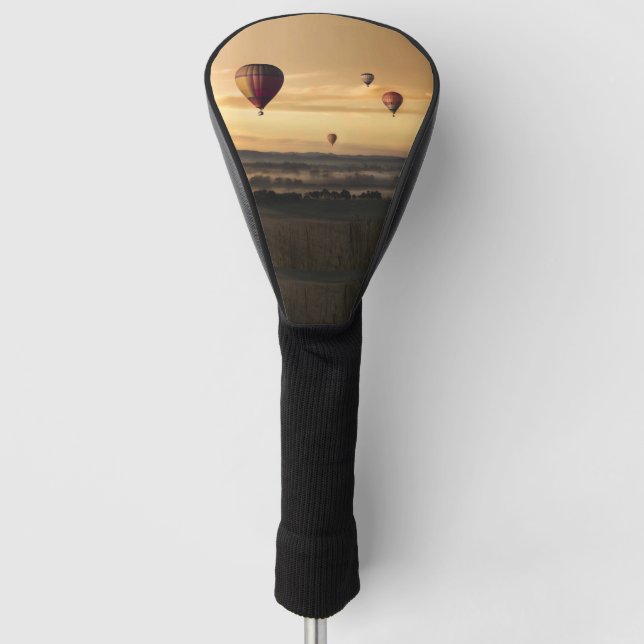 Hot Air Balloons in Golden Skies Golf Head Cover (Front)
