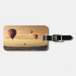 Hot Air Balloons in Golden Skies Luggage Tag