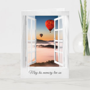 Hot Air Balloons in Mountain Mist Sympathy Card