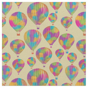 Hot Air Balloons in Rainbow Colours Patterned Fabric