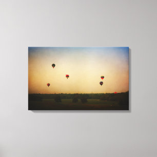 Hot Air Balloons in the Morning 3 panel canvas Print