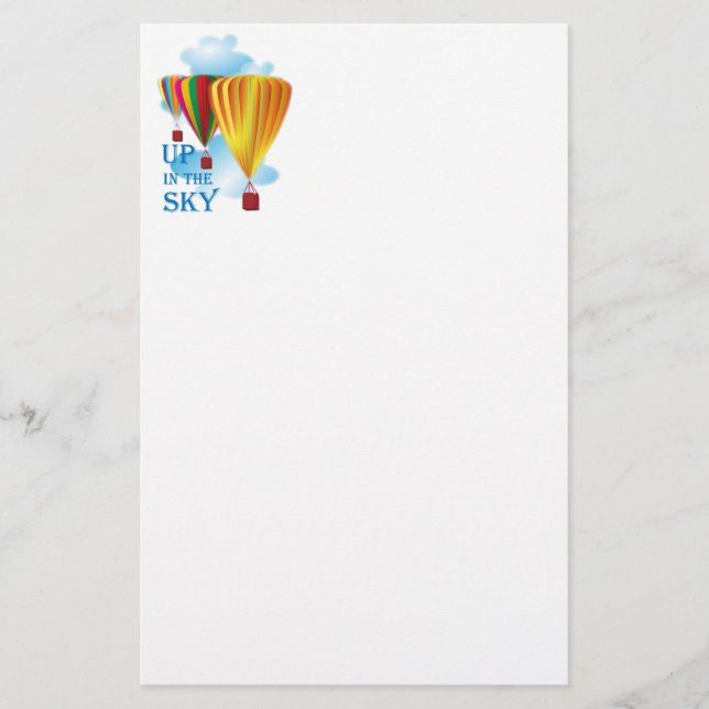 Hot air balloons in the sky stationery (Front)