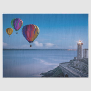 Hot Air Balloons Ocean Lighthouse Decoupage Tissue Paper