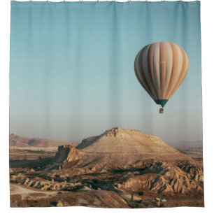 HOT AIR BALLOONS ON MID AIR SHOWER CURTAIN