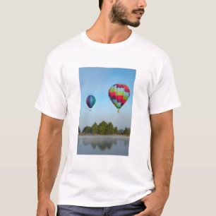 Hot air balloons over a lake,  NZ T-Shirt