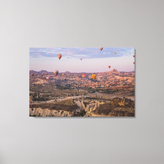 Hot Air Balloons Over Cappadocia Canvas Print (Front)