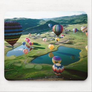 Hot Air Balloons Over Lakes Mousepad