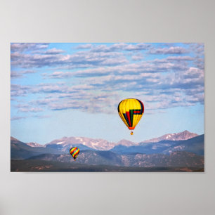 Hot Air Balloons, Rocky Mountains, Colorado Poster