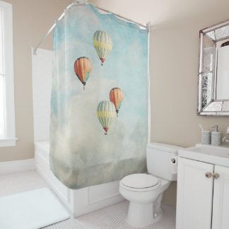 hot air balloons shower curtain