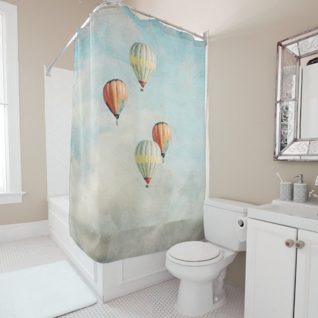 hot air balloons shower curtain (In Situ)