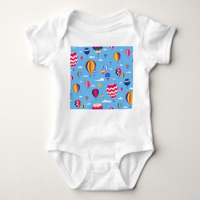 Hot Air Balloons Sky Adventure Baby Bodysuit (Front)