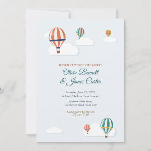 Hot Air Balloons Sky Wedding Invitation