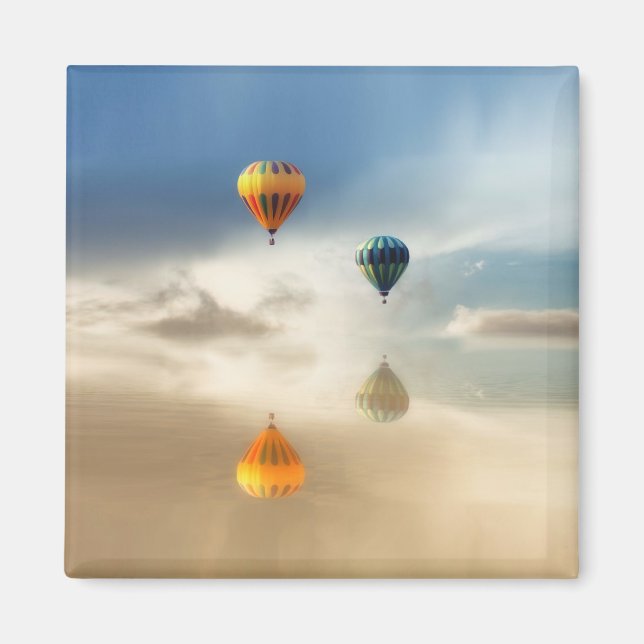 Hot Air Balloons Water Reflection Magnet (Front)