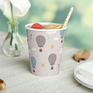 Hot Air Balloons With Animals Paper Cups