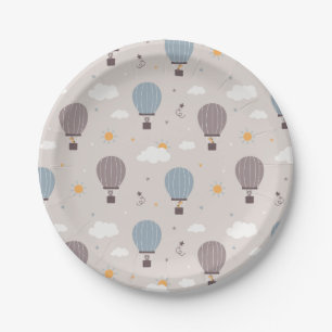 Hot Air Balloons With Animals Paper Plates