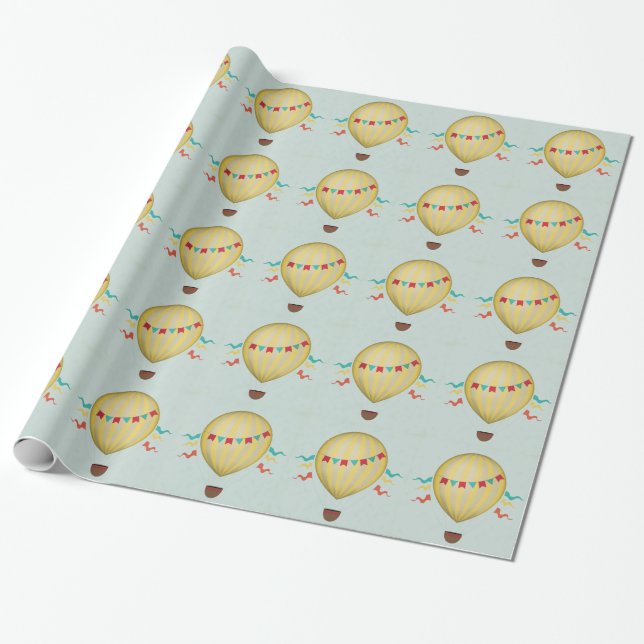 Hot Air Balloons Wrapping Paper (Unrolled)