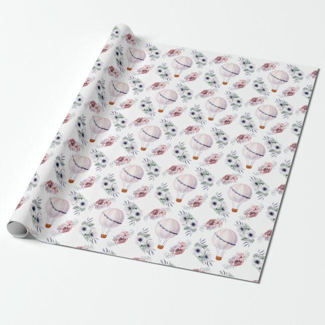 Hot Air Balloons Wrapping Paper (Unrolled)