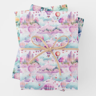 HOT AIR BALLOONS WRAPPING PAPER SHEET