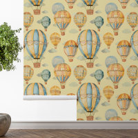 Hot Air Balloons Yellow Baby's Room Nursery