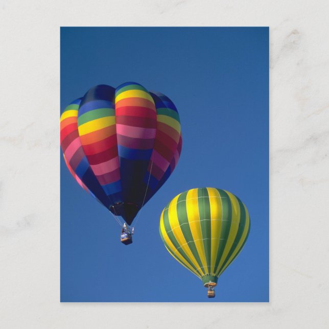 Hot Air Balloons, Yellow / Green And Multi Postcard (Front)