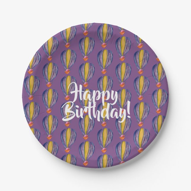 Hot Air Baloon  Party Paper Plates (Front)