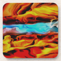 Hot And Cold Elements Acrylic Pour Abstract