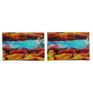 Hot And Cold Elements Acrylic Pour Abstract Pillowcase