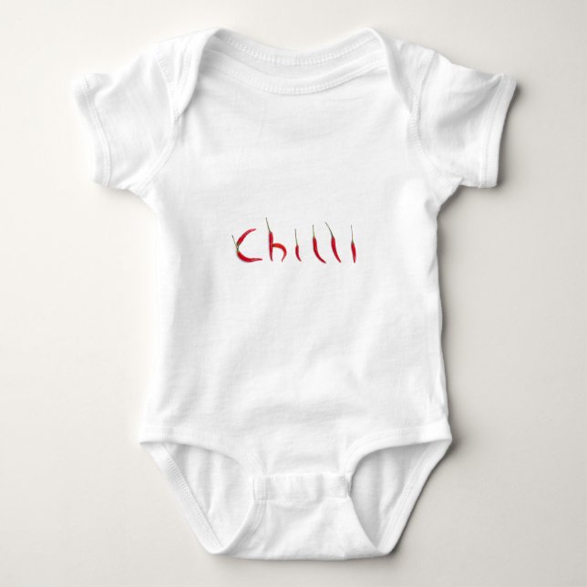 hot and spicy red chilies baby bodysuit (Front)