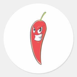 Hot and Spicy Red Chilli Pepper Classic Round Sticker