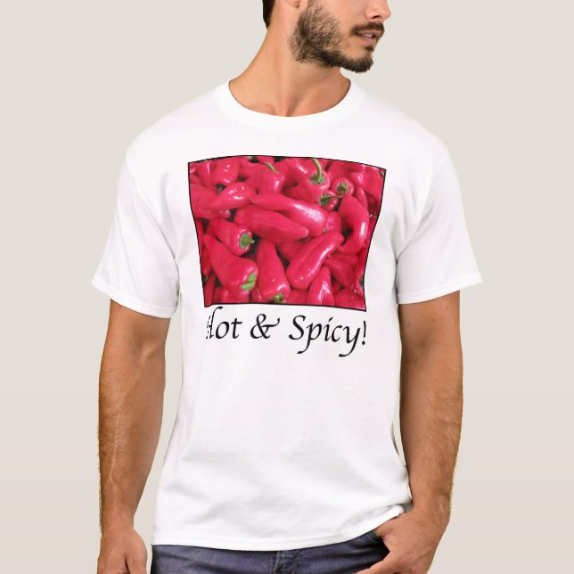 Hot and Spicy Red Peppers T-Shirt (Front)