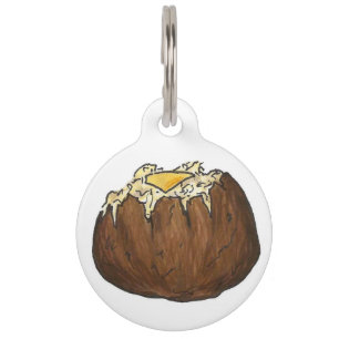 Hot Baked Potato Butter Pat Foodie Picnic Food Pet Tag