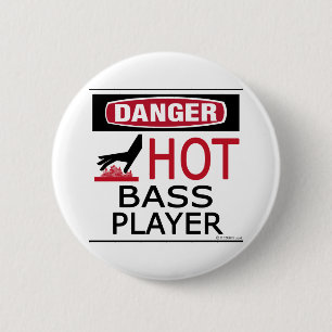 Hot Bass Player 6 Cm Round Badge