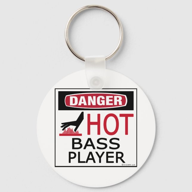 Hot Bass Player Key Ring (Front)