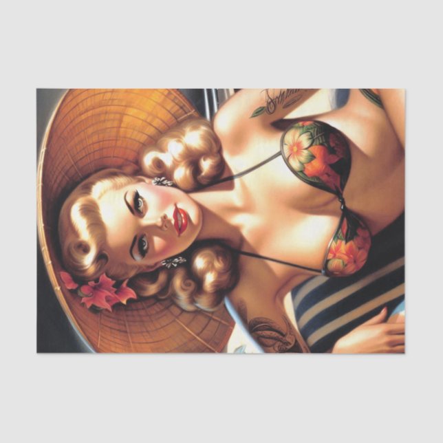 Hot Beach Pin-up Tissue Paper (Front)