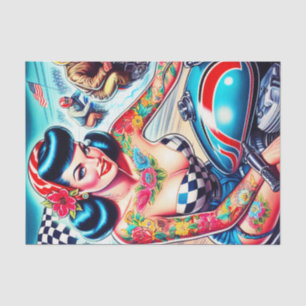 Hot Biker Pin-up Tissue Paper