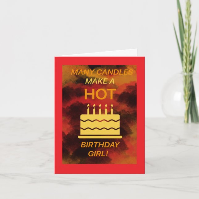 Hot Birthday girl card (Front)