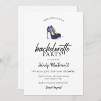 Hot Black Heels, Bachelorette Party Invitations
