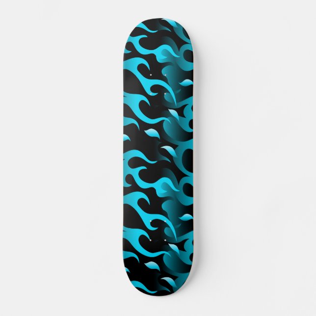 Hot blue flames skateboard (Front)