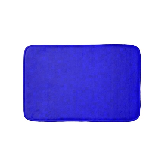 Hot Blue Mosaic Tiles Pattern, Bath Mat (Front)