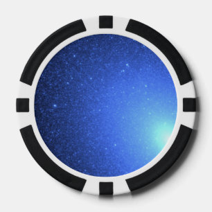 Hot Blue Stars Resemble a Blizzard of Snowflakes Poker Chips
