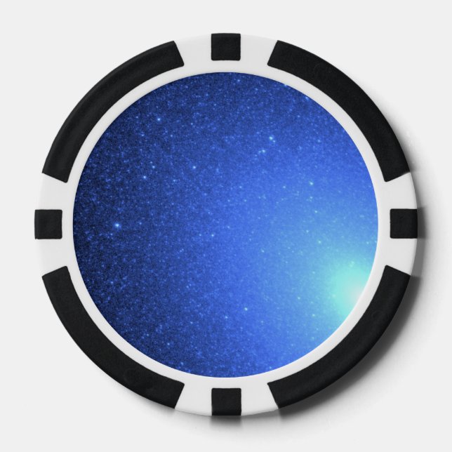 Hot Blue Stars Resemble a Blizzard of Snowflakes Poker Chips (Front)