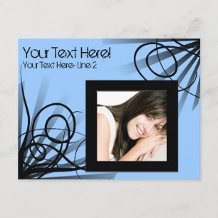Hot Blue Swirl Party Invitation