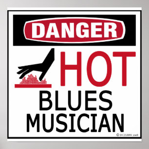Hot Blues Musician Poster