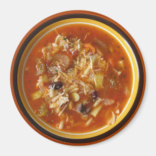 Hot Bowl of Minestrone Soup Refrigerator Magnet