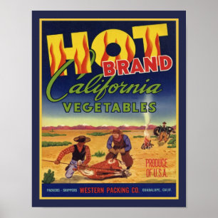 Hot Brand California Vegetables Poster