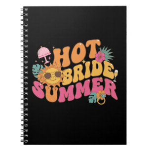 Hot Bride Summer Retro Tropical Bachelorette Party Notebook