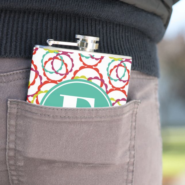 Hot & Bright Ring Pattern Hip Flask (In Situ)