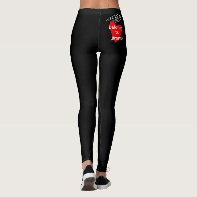 Hot Butt Meme Leggings - Personalised Name Black (Back)
