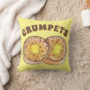 Hot Buttered Crumpets UK Cuisine British Food Cushion